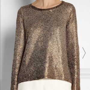 Oscar dela Renta sequin embellishedmetallicsweater